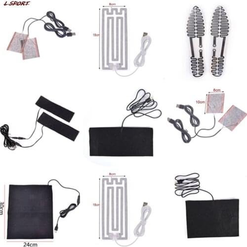 3.7-5V 1Pc Heated Socks Carbon Fiber Pads Electric Heated Insoles Winter Warm Arm Hands Waist Heated Hiking Gloves