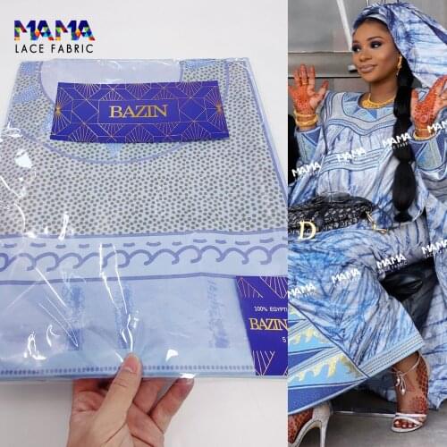 5 Yards 2021 New Style Bazin Riche Printing Senegar Jacquard Basin Riche Printing For Party Wedding 100% Cotton Dress Material