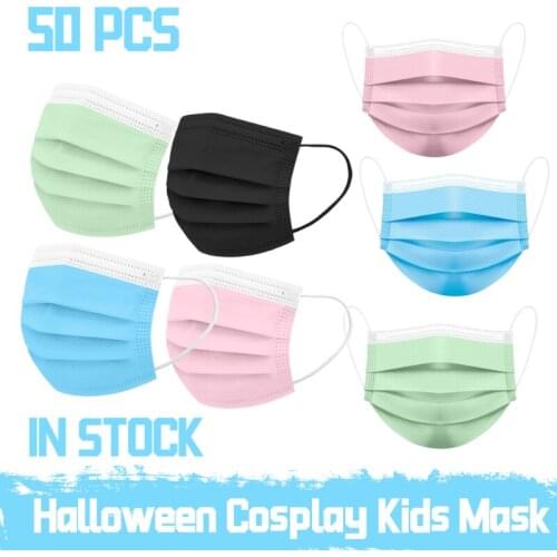 50Pcs Children Mondmasker Mascherine Disposable Face Mask Mascarillas Infantiles Desechables Mondmaskers Halloween Cosplay Маска