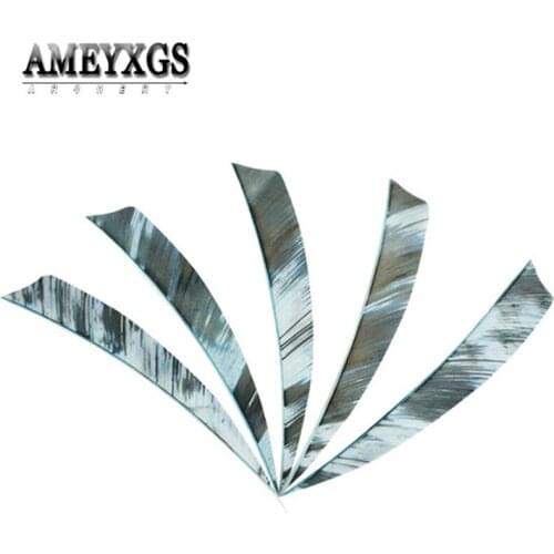 60pcs 5inch Turkey Feathers Right Wing Shooting DIY Natural Arrow Feather Shield-shape Vanes For Hunting Archery Accessories