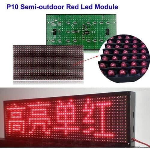 TEEHO One lot 60 pcs led display module P10 led module 320*160MM 32*16 pixel Red LED display screen semioutdoor red led display
