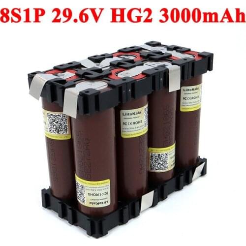 8S1P battery 18650 HG2 3000mAh 20amps for 30V Screwdriver battery weld soldering strip 29.6V battery pack (customize) Product