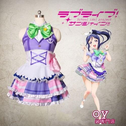 Anime! LoveLive! Sunshine!!Aqours Matsuura Kanan sj Uniform Lolita Lovely Maid Dress Cosplay Costume For Women Free Shipping