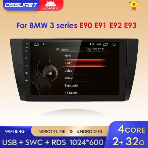 Android 10 2G+32G Car Autoradio stereo For BMW 3-Series E90 E91 E92 E93 Car Radio Multimedia Video Player Navigation GPS wifi 4G