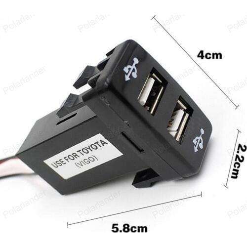 Cell Phone Dual USB Car Charger for T/OYOTA V/IGO Socket 5V 2.1A adapter High-Quality