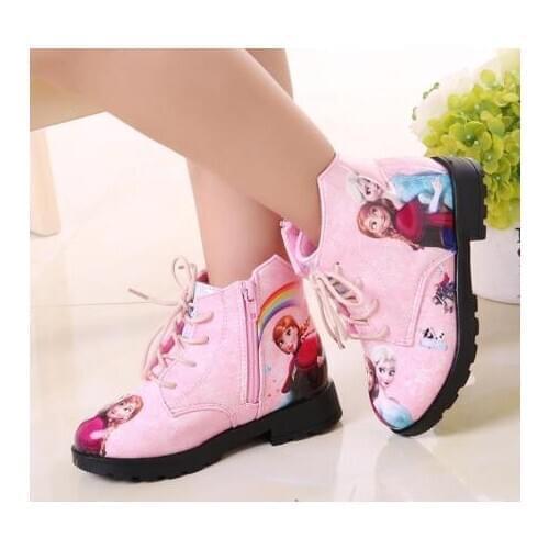 Disney Children Princess Frozen shoes girl Fashion Boots Autumn Winter girls shoes boots Elsa kids shoes martin boot