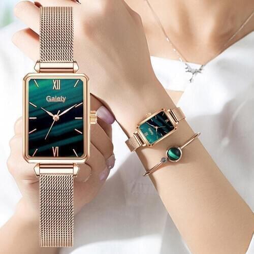 Luxury Rose Gold Women Alloy Band Watch Fashion Ladies Quartz Stainless Steel Mesh Wrist Watch Elegant Watch Women Reloj Mujer