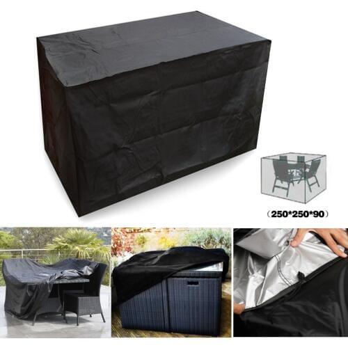 Black Waterproof Outdoor Patio Garden Furniture Covers Rain Snow Chair covers for Sofa Table Chair Dust Proof Cover 250*250*90cm
