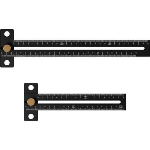 Woodworking aluminum alloy T ruler scriber hole ruler marking ruler Measuring tools scribe line carpentry DIY tools