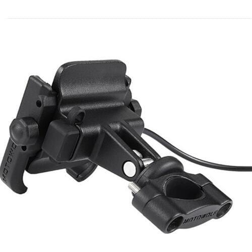 Motorcycle Bicycle Phone Holder with USB Charger Handlebar Bracket for Car Motorbike GPS Stand for 4-6 inch Mobile Phone
