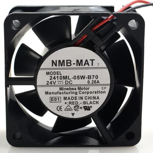 FOR NMB 2410ML-05W-B70 60256CM 24V 0.25A Two-wire Double Ball Cooling Fan
