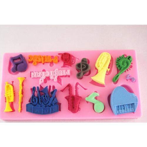 F1071 Musical Symbols Silicone Fondant Mold Gum Paste Cake Decorating cake topper Mould
