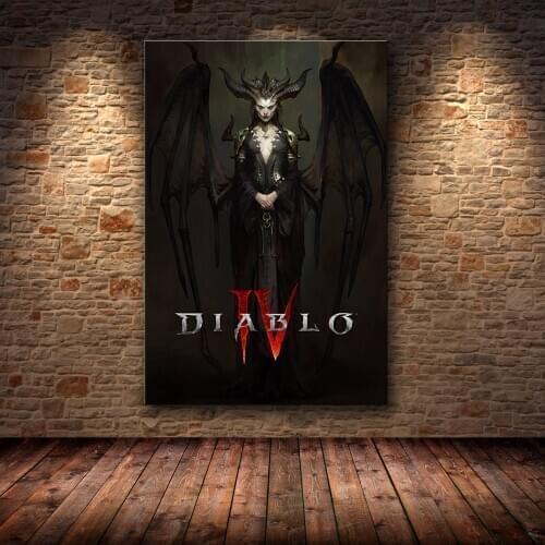 Diablo IV HD Game Poster Lilith Dormitory Home Decor Apartment Decoration Painting Bedroom Wall Stickers Canvas Poster Paintings