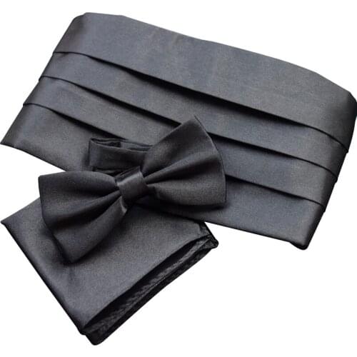 Ikepeibao Wedding Wine Mens Cummerbund Sets Pocket Square hanky Bowties Tuxedo Formal Sash Wide Belts Ceremonial Belt Gift Box