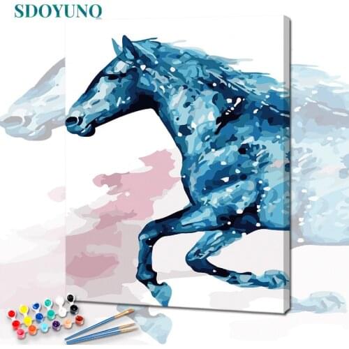 SDOYUNO 60x75cm Paint By Numbers Animals DIY Oil Painting By Numbers On Canvas Frameless Horse Number Painting Home Decor
