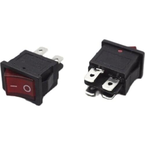 10PCS KCD1 KCD1-104 4PIN Rocker Switch with light 6A 250V 21x15mm I/O button switches Free shipping D