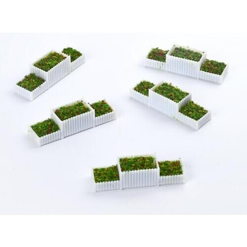 5Pcs N 1:150 Flower Beds for Street Railway Train Building Accessories