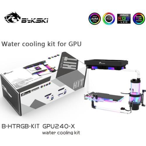 Bykski Liquid Cooler Kit for Video Card Cooling / Rigid Tube Bundle / Hard TubeCopper 240mm Radiator 120 FAN / AURA RGB Support