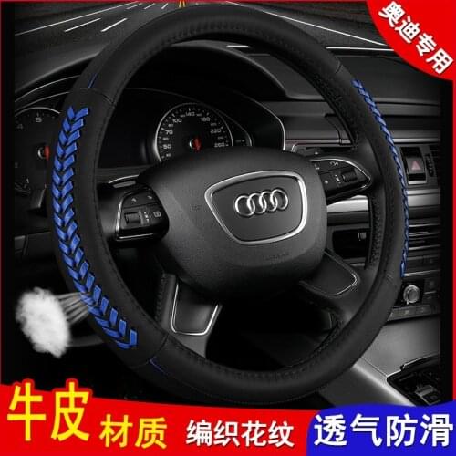Leather Car Steering Sleeve Car Accessories Auto Steering-Weel Covers Auto Upholstery for Audi A6L A4L A3 A5 A7 A8L Q3 Q5 Q7 TT