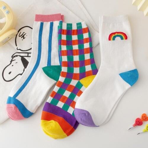 Colorful Women Long Socks 2021 Winter Warm Deodorant Cute Cartoon Fashion Brief Trend Motion Socks Girls Harajuku Kawaii Socks