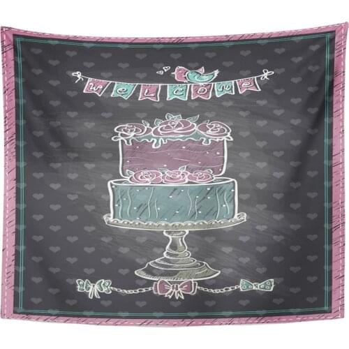 Chalkboard Sign for Wedding Day Baby Sweet Party Cute Tapestry Home Decor Wall Hanging for Living Room Bedroom Dorm 50x60 inches