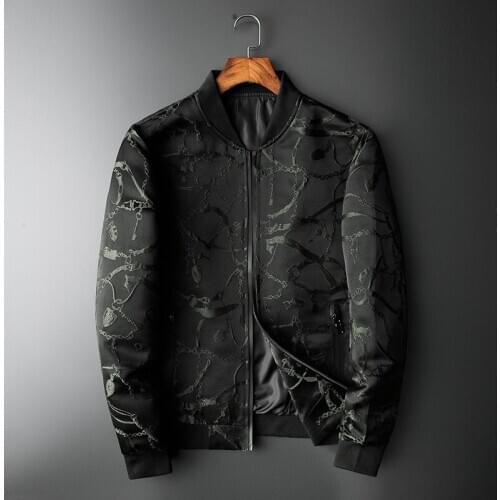 Luxury New 2020 Men Rib Sleeve embroidery flowers chain couple Baseball Coats & Jackets Abstract digital coat Motor #N252