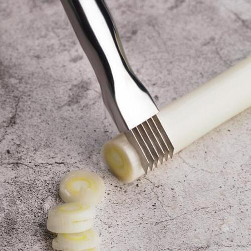Stainless Steel Manual Scallion Cutter Shredded Onion Blade Herb Scissors Slicers Kitchen Vegetable Fruit Knives Tools
