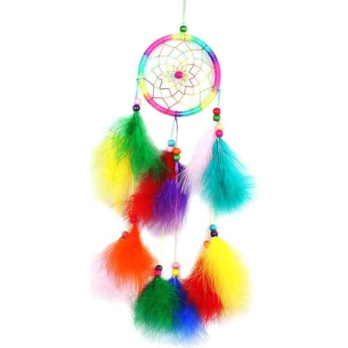New Fashion Home Decoration 1PC Feather Dream Catcher White Fluff Color Fluff Dream Catcher Wall Decoration Accessories