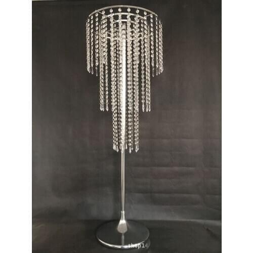 115cm Tall Table Centerpiece Flower Stand 3 Tiers Crystal Chandelier with beads strands