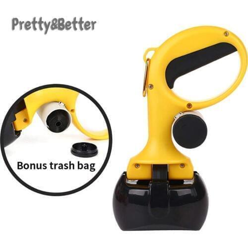 Pretty&Better Pet Pooper Scooper Portable Dog Waste Jaw Clamp Scooper with 20 Poop Bags Great for Outdoor Walking pet supplies