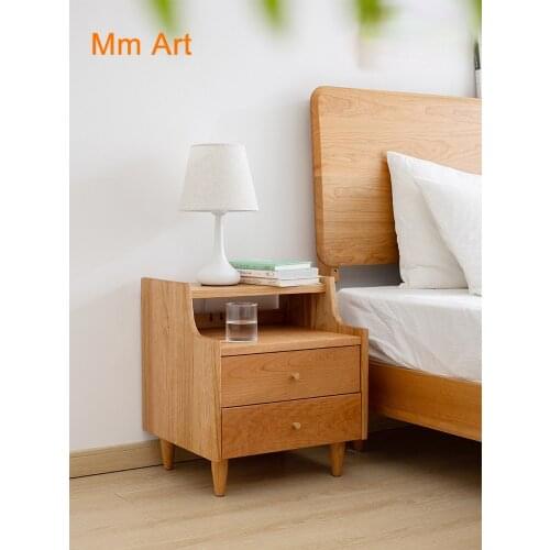 Japanese Bedside Table Nordic Style Cherrywood Solid Wood Sofa Side Cabinet Locker Bedroom