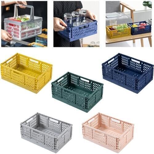 Rectangular Hollow-Out Storage Basket Plastic Mesh Basketry Desk Tray for Home 37MF