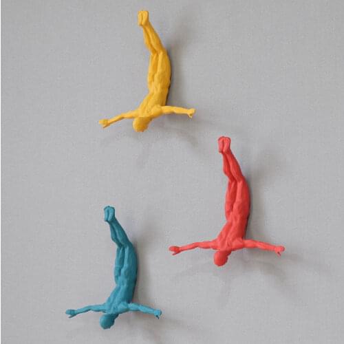 Retro Bungee Rock Climbing Figures Resin Sculpture Bar Restaurant Store Wall Living Room Wall Statues Nordic Decoration Home