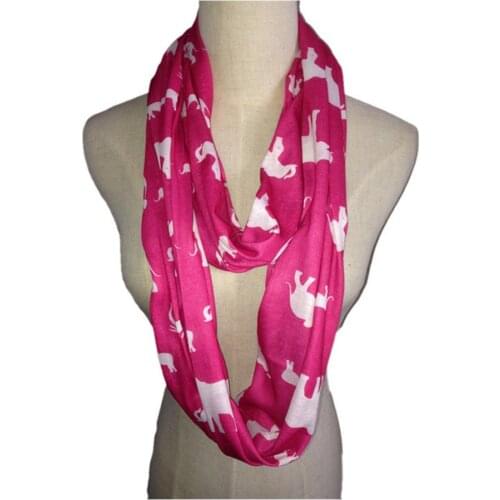Knit Jersey Cotton Red Green Animal Elephant Infinity Scarf Women Circle Scarves Ring Bat Scarf Delta Sigma Theta Inspired Gift