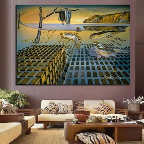 Surrealism Creativity Canvas Paintings Chess Mask on Sea Posters and Abstract Weird Prints Wall Art Pictures for Room Home Decor