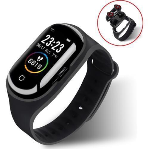 M1Pro TWS Bluetooth earphone Smart Bracelet band Fitness Tracker Watch With Earbuds Heart Rate Blood Pressure Sleep Monitor