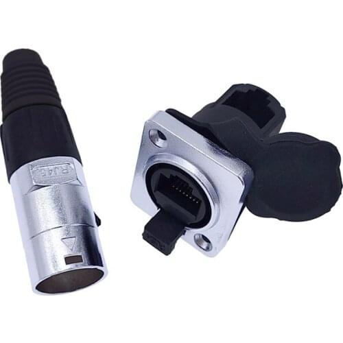 RJ45 waterproof connector plug D type panel mount socket ip65 Ethernet connectors