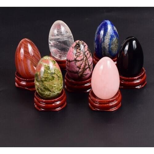Wholesale 40*25 Medium Yoni Egg Natural Stone Healing Jade Crystal Undrilled Massage Ball Kegel Exercise Vaginal Health Tool