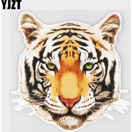 YJZT 16.5×16.8CM Watercolor Painting Tiger Fashion Door Decoration Auto Accessories Cartoon Car Sticker 21A-0338