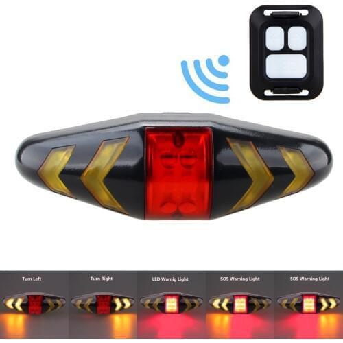 Smart Bicycle Rear Light Wireless Remote Control Bike Turning Light Safety Taillight Cycling Seat Warning Lights Tail Lamp