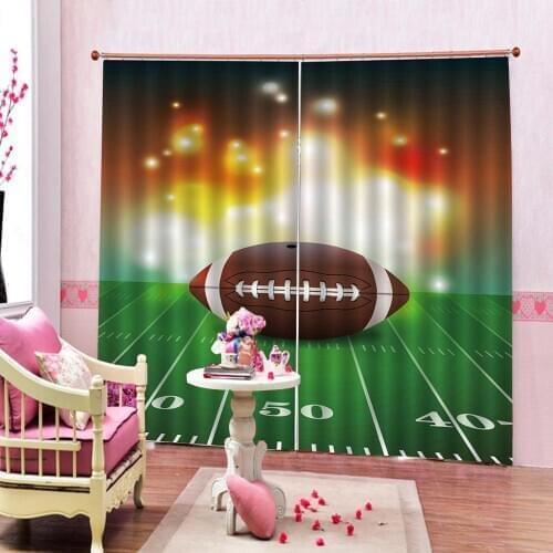 Green curtains sports Luxury Blackout 3D Window Curtains For Living Room Bedroom Customized size