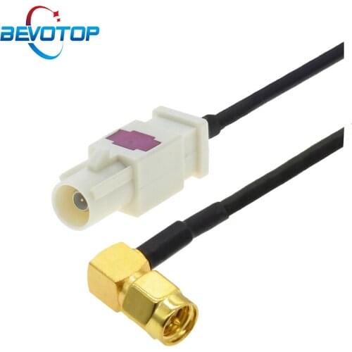 1PCS Right Angle SMA Male to Fakra B Male Long Plug Radio Antenna Adapter Extension Cord RG174 RF Coaxial Cable Adapter Pigtail