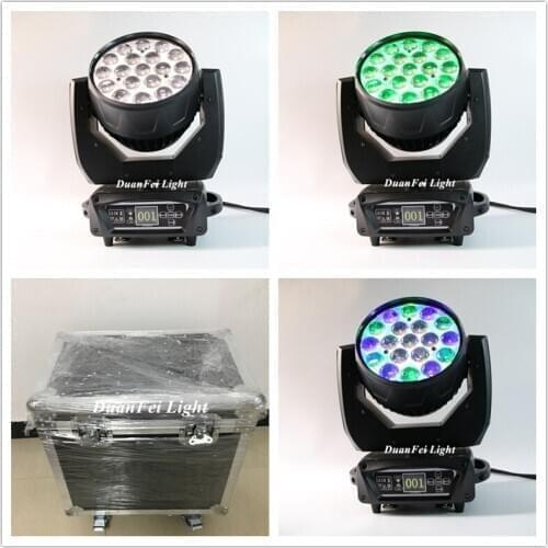 10lot+Flightcase) Ring Dmx LED Wash Moving Head Lyre Indoor Moving Light RGBW 4in1 led moving head light Zoom 19*15w