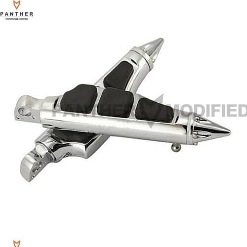 10mm Bullet Styling Chrome Motorcycle Passenger Foot Pegs Footrest Moto Foot Rest case for Harley Touring Male Mount-Style