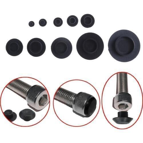 10PCS M5-24 Practical Black Hex Socket Fasteners Screws Covers Caps Allen Bolt Screw Nut Round Head Cover Cap Protector