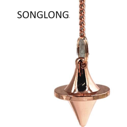 100% copper pendulum metal pendulum for divination spiritual design reiki symbols charms jewelry for Pendant for crafts