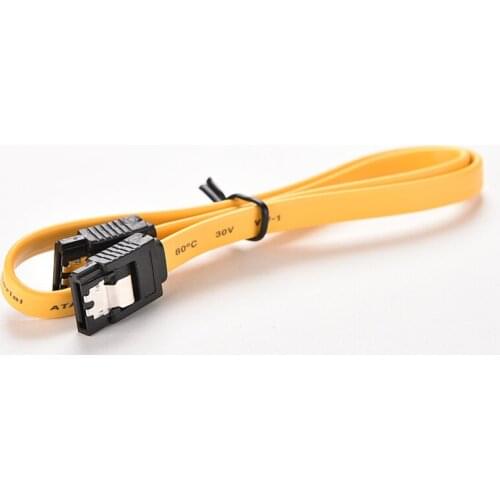 2PCS 45cm Serial ATA SATA 3 RAID Data HDD Hard Drive Disk Signal Cables Yellow Red Straight High Speed SATA Data Cable