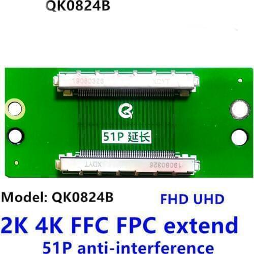 51PIN TO 51PIN FFC FPC cable connector 2k 4k QK0824B lvds adapter