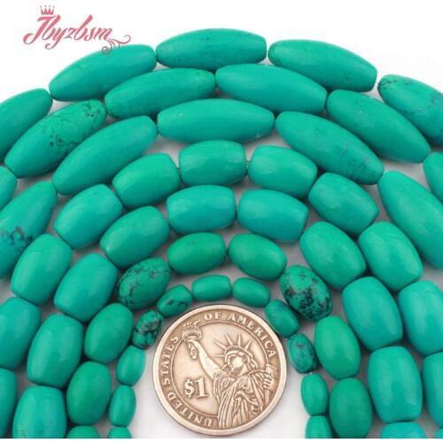 5x8,8x12,10x14,10x30mm Blue Olivary Turquoises Stone Beads For DIY Necklace Bracelets Jewelry Making 15"Free Shipping Wholesale
