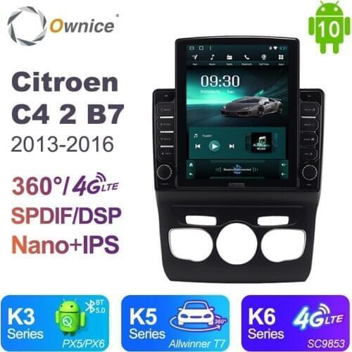 Ownice Android 10.0 Autoradio For Citroen C4 2 B7 2013 - 2016 Car Radio Auto GPS Navigation Wifi Bluetooth 5.0 DSP 4G LTE